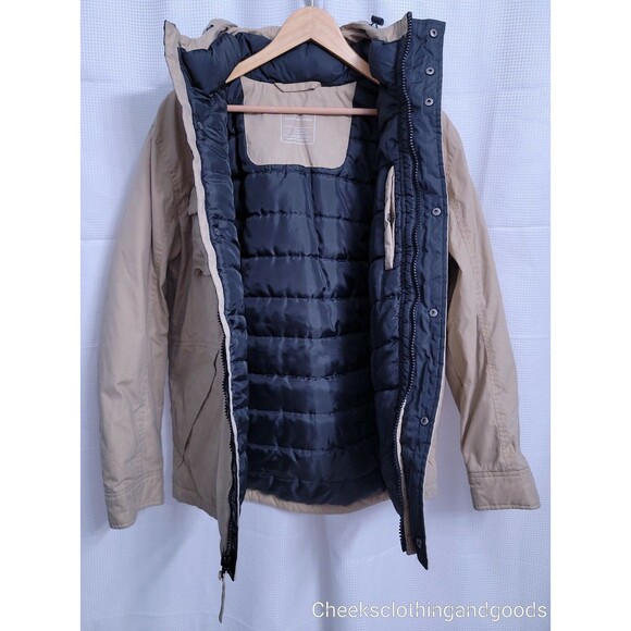 American Eagle Beige Hooded Canvas Jacket Men's LARGE - Picture 1 of 9
